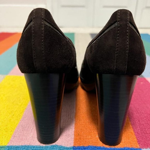 Tod's Brown Suede Block Heel Pump - 41 - Picture 4 of 7